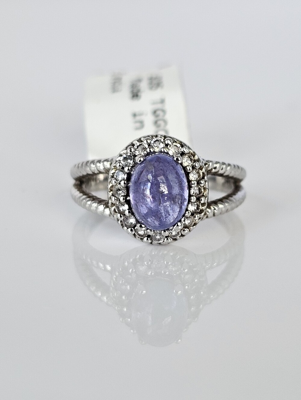 Genuine Tanzanite & White Topaz Sterling Silver Ring Sz 7! NWT